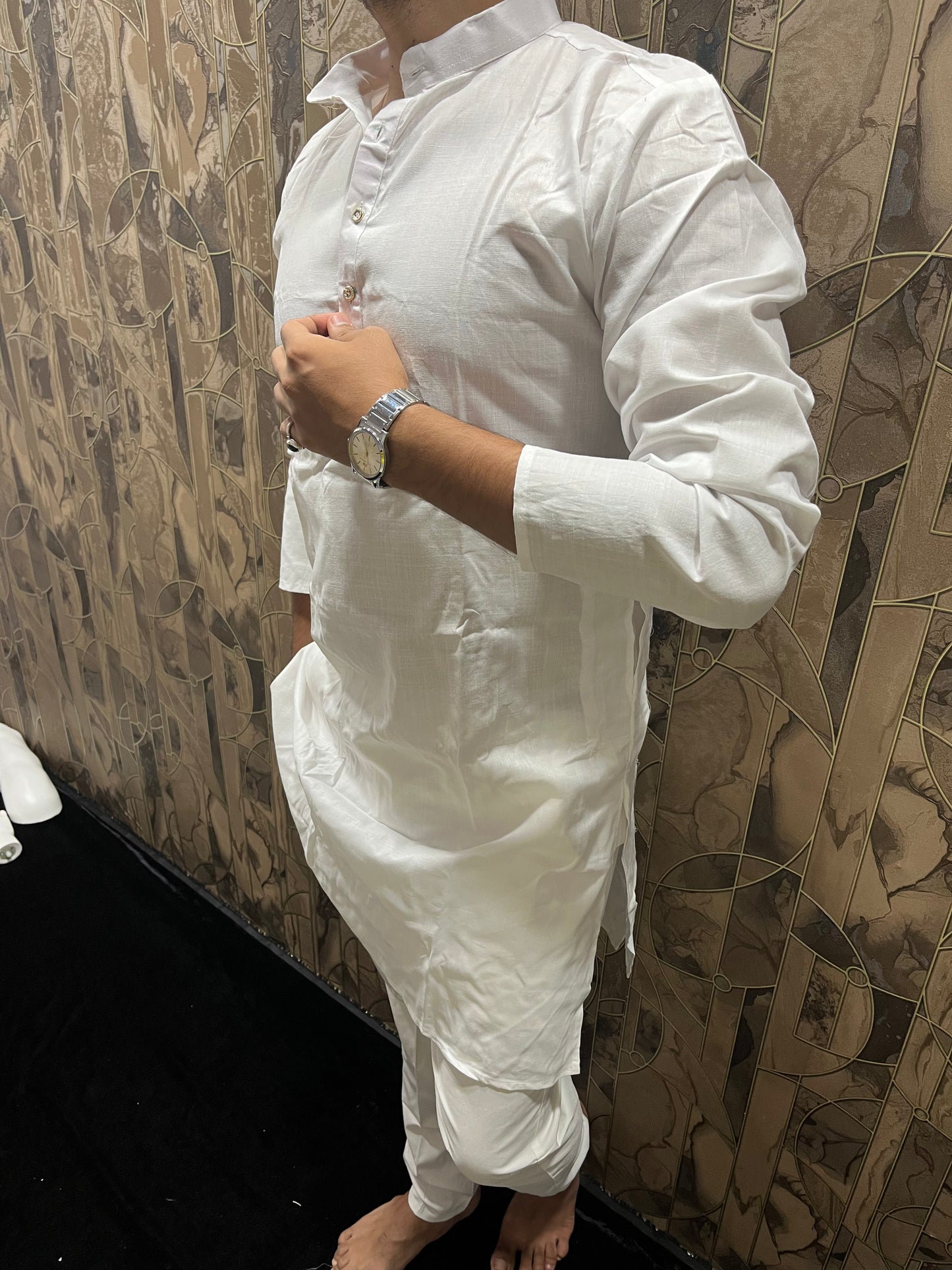 Men’s Pure White Cotton Kurta – Minimal & Classy Everyday Wear A27