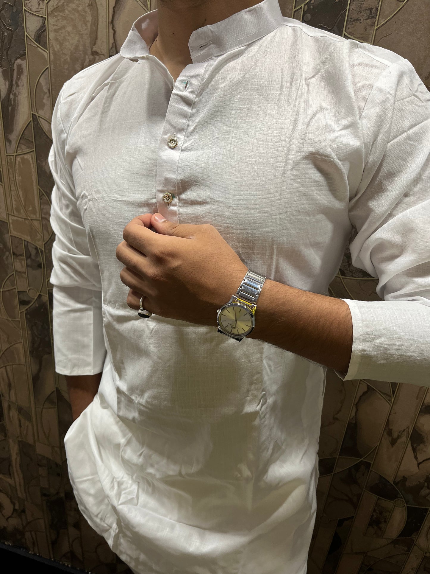 Men’s Pure White Cotton Kurta – Minimal & Classy Everyday Wear A27