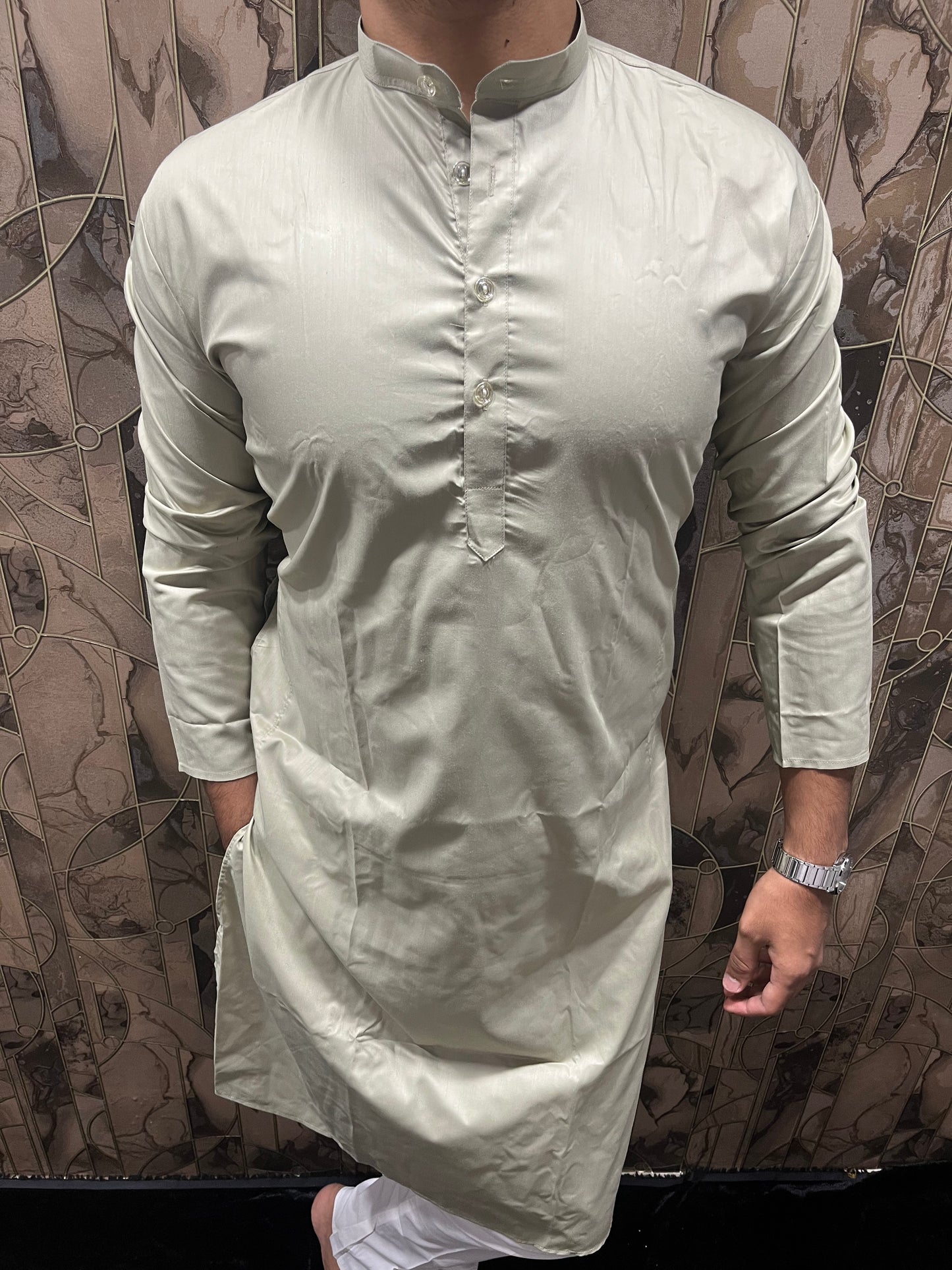 Men’s Giza Cotton Light Green Kurta – Smooth, Minimal & Classy Everyday Wear A28