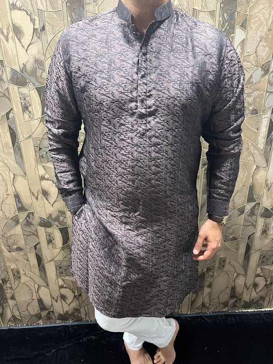 Men’s Cotton Dark Brown Kurta – Elegant Festive Wear A7