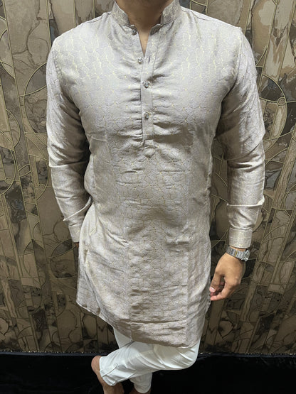 Men’s Cotton Lavender – Subtle Golden Accents for Festive Wear - A6