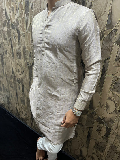 Men’s Cotton Lavender – Subtle Golden Accents for Festive Wear - A6