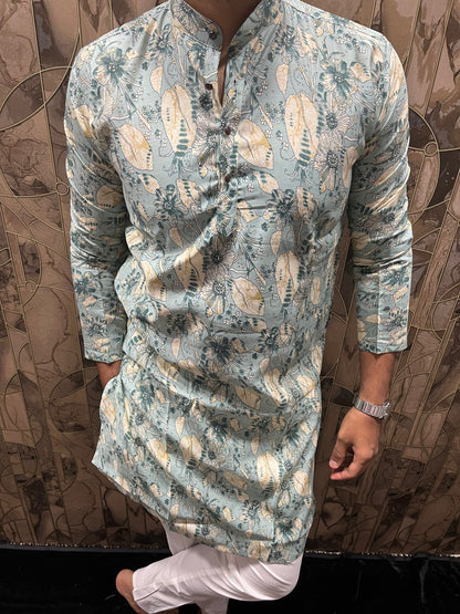Men’s Rayon Cotton Heavy Printed Kurta – Stylish Festive & Ethnic Wear - A3