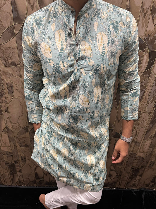 Men’s Rayon Cotton Heavy Printed Kurta – Stylish Festive & Ethnic Wear - A3
