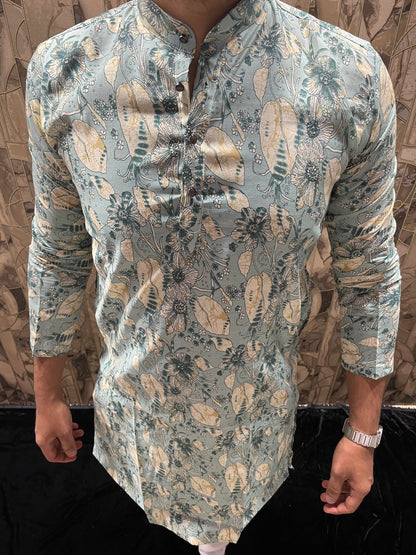 Men’s Rayon Cotton Heavy Printed Kurta – Stylish Festive & Ethnic Wear - A3